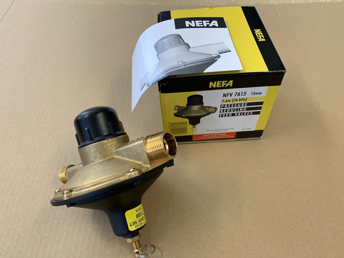 [V1062] Nefa pressure reducing valve 7.6m NZ Pipe