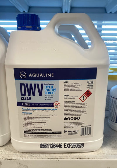 [SAA1008] Aqualine DWV Type N PVC Pipe Cement Clear 4L