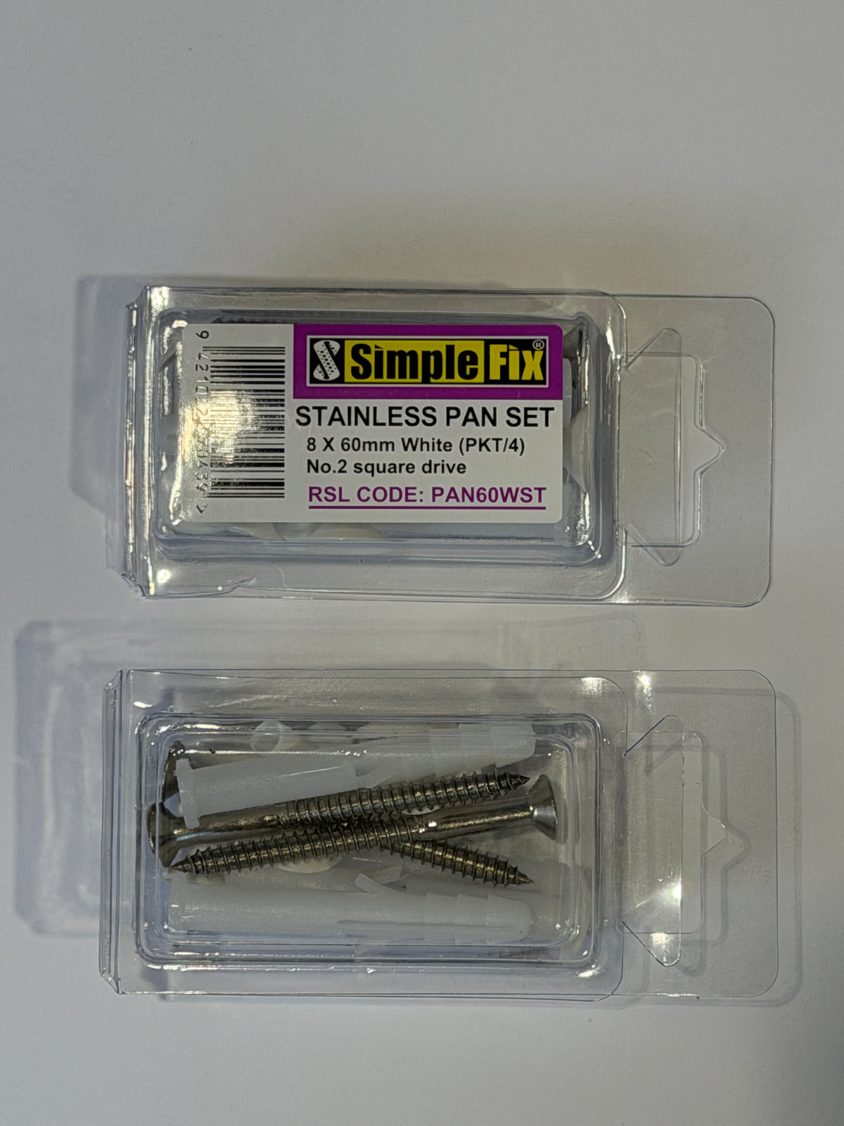 [TPN1009] SimpleFix Stainless Toilet Pan Set Square Driver 65mm White