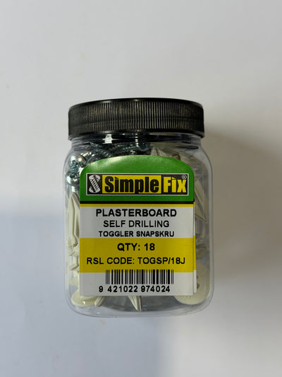 [ATF1005] SimpleFix Toggler Self Drilling Plaster Board SnapSkru