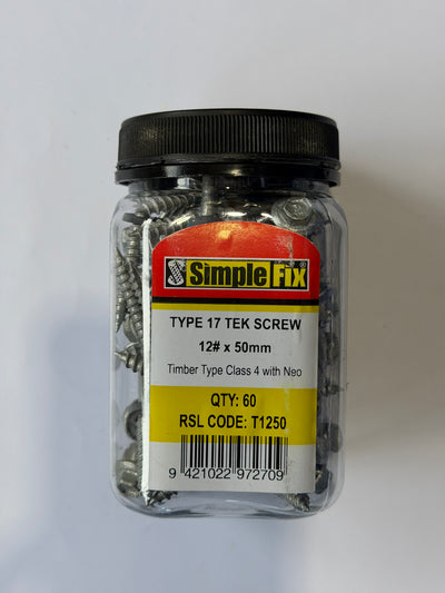 [SBL1014] SimpleFix Type 17 Wood Tek Screw 12 x 50mm C4 Neo