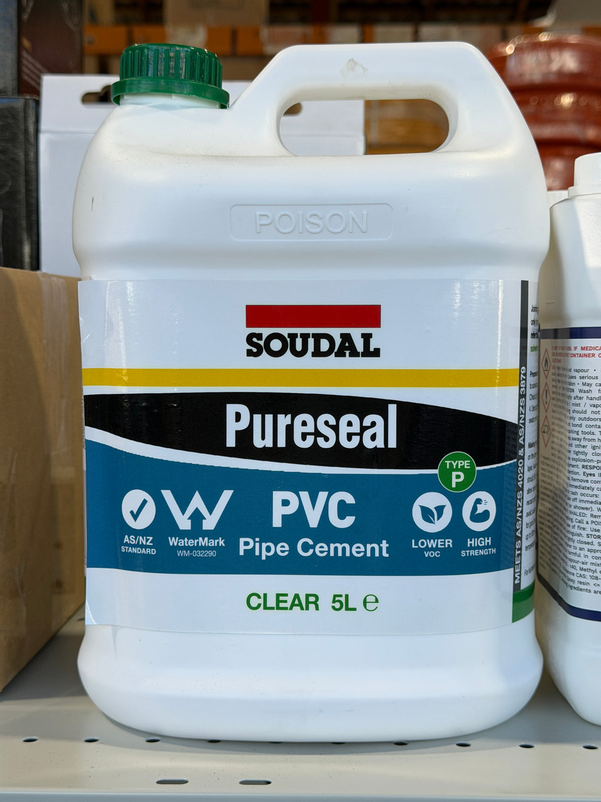 [SAA1002] Soudal Pureseal PVC Pipe Cement 5L Clear (Type P)