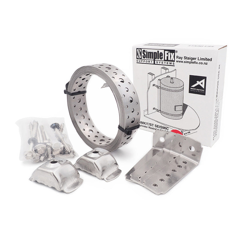 [HWC1007] SimpleFix Seismic Cylinder Restraint Kit 2 Strap 304 Stainless
