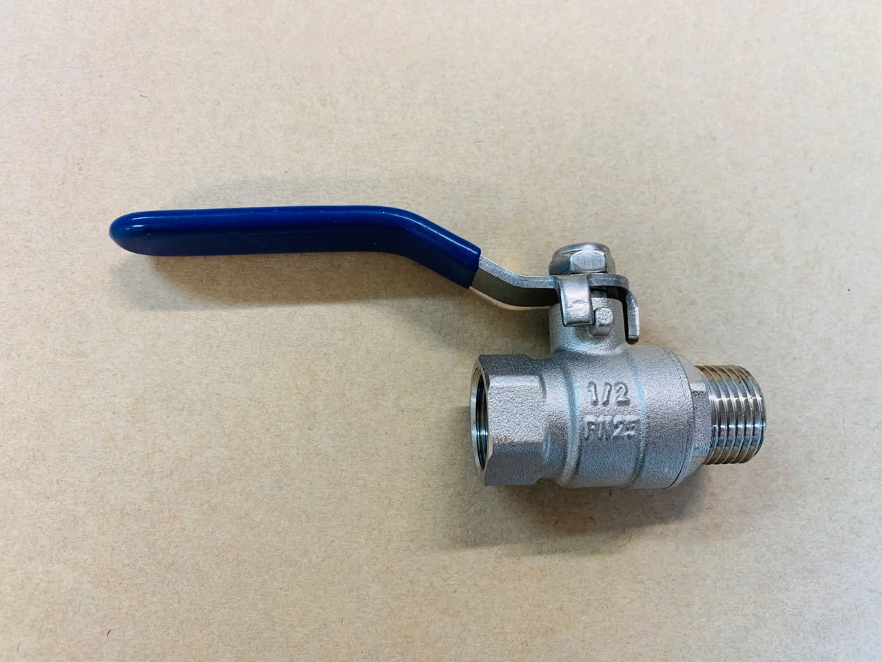 [V312] Male + Female ball valve 15mm (blue)- long handle