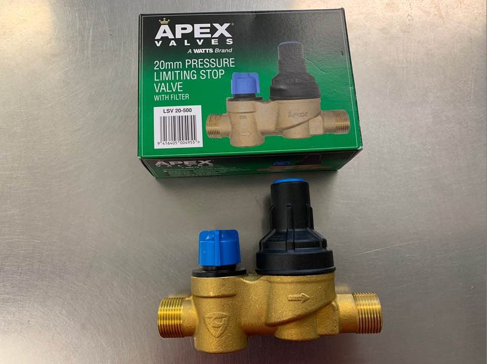 [V266] APEX 20mm pressure limiting stop valve with filter